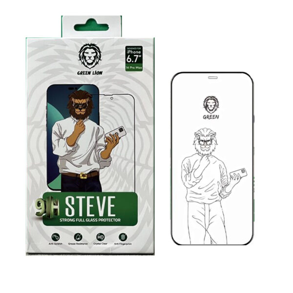 محافظ صفحه نمایش گرین لاین مدل 9H steve مناسب برای گوشی موبایل اپل iphone 14 pro max - Image 1