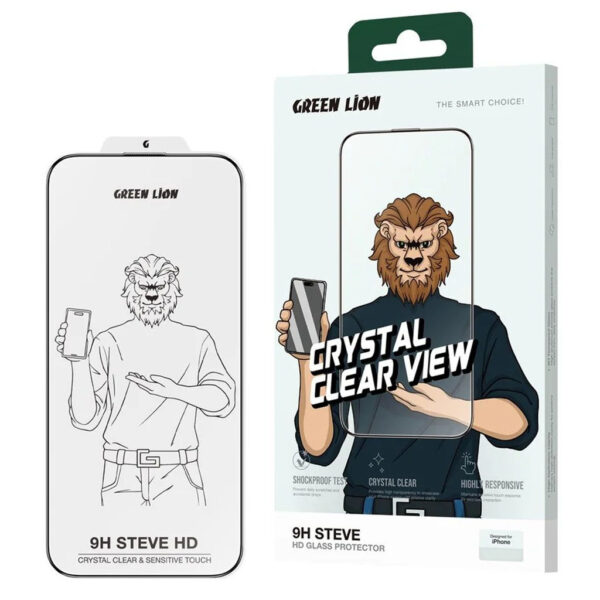 محافظ صفحه نمایش گرین لاین مدل 9H steve مناسب برای گوشی موبایل اپل iphone 16 pro - Image 1